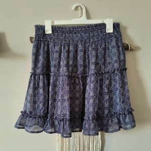 Blu Pep Boutique Blue Geometric Skirt NWT